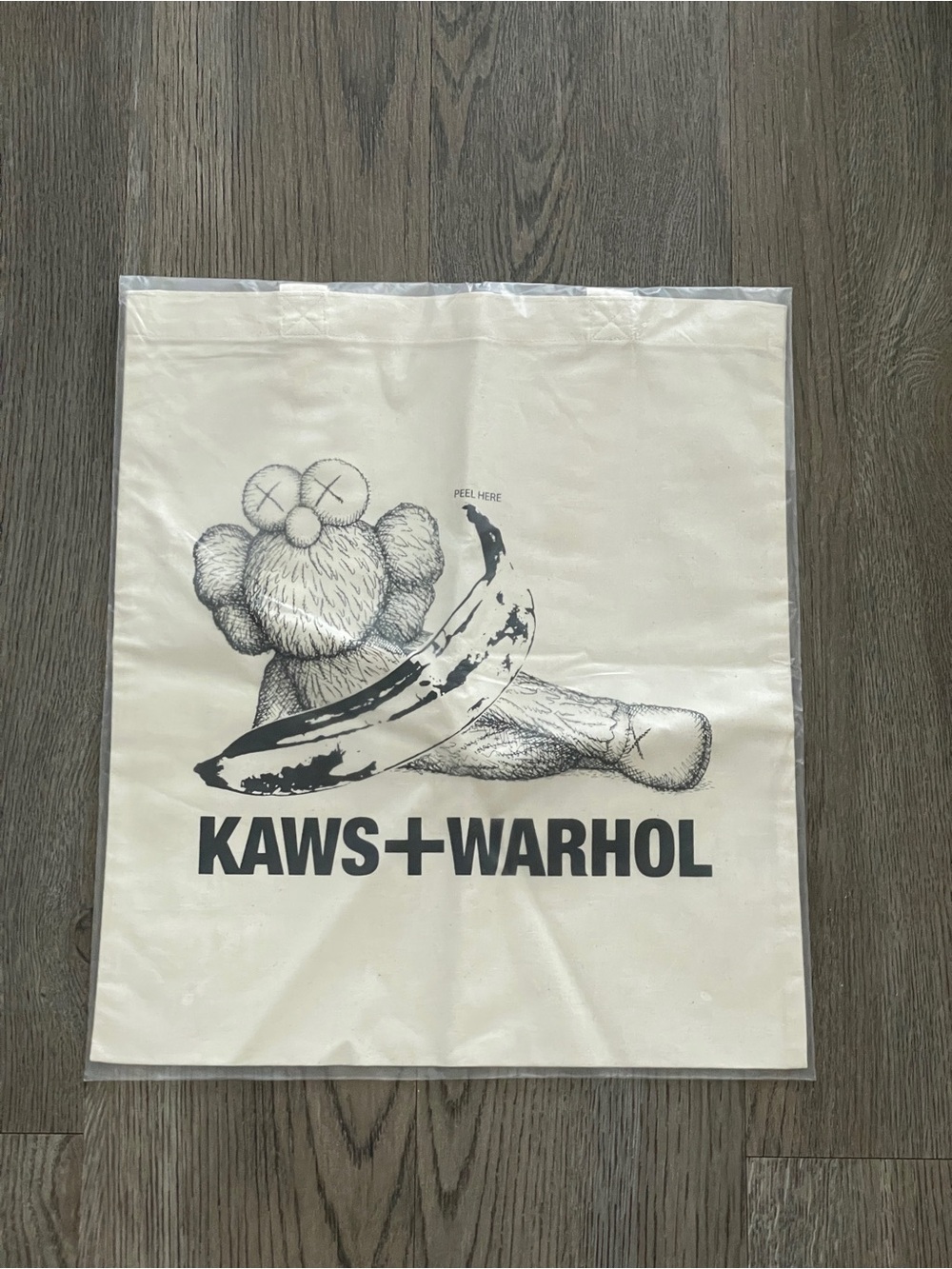 NIB KAWS + WARHOL Uniqlo Canvas Tote Bag